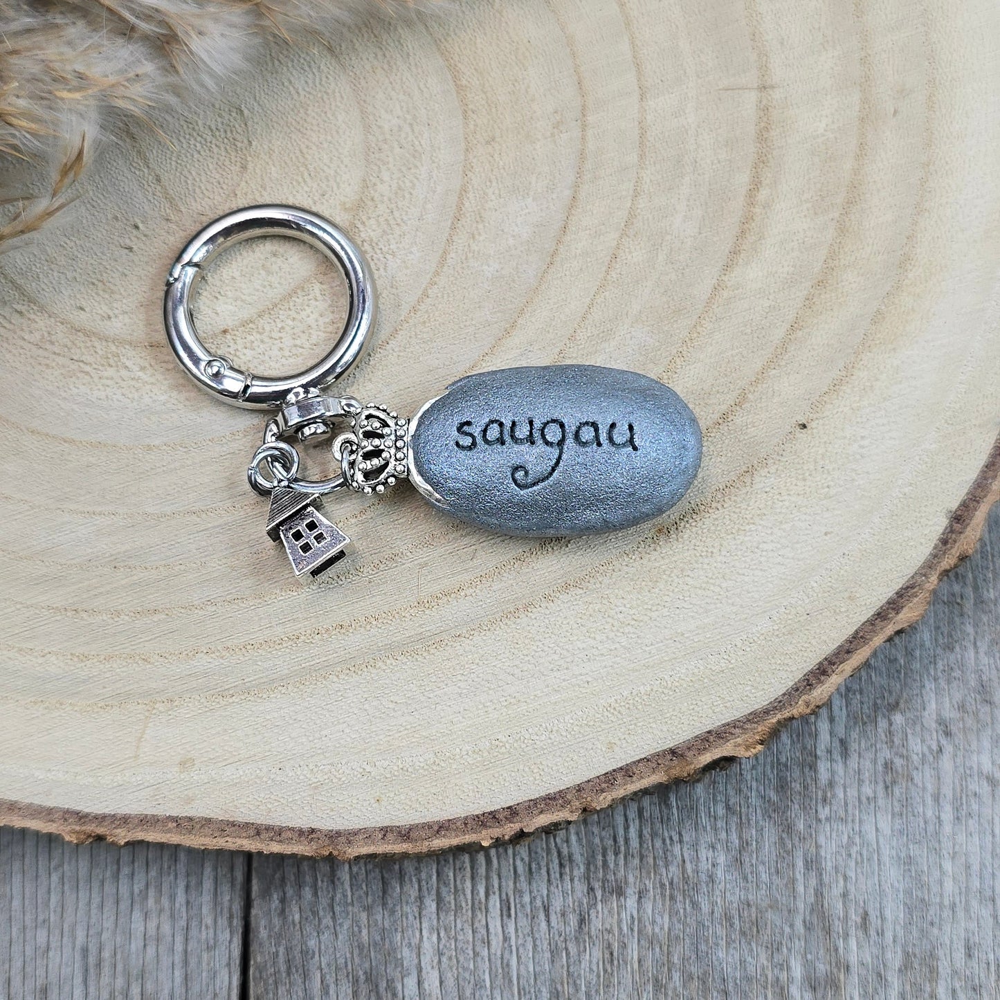 Raktų pakabukas su labradoritu