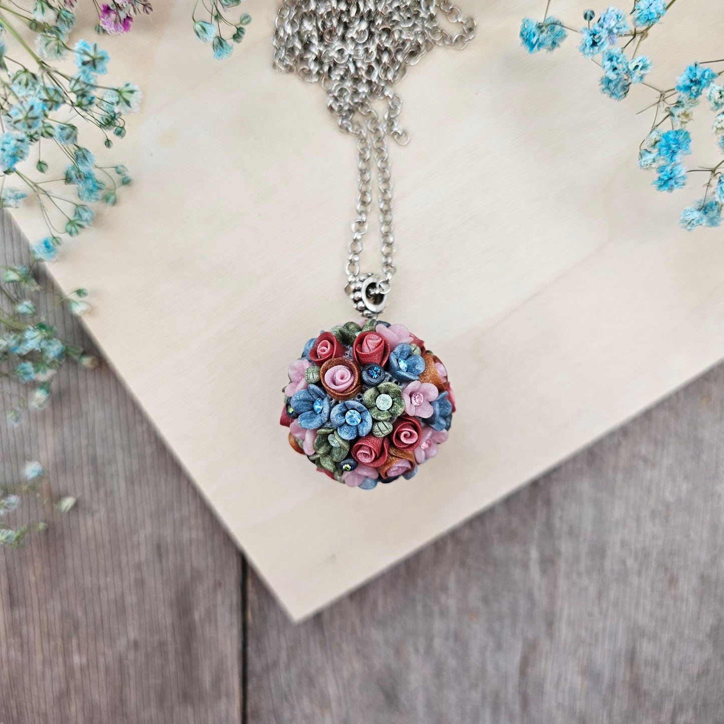 Polymer Clay Floral Pendant