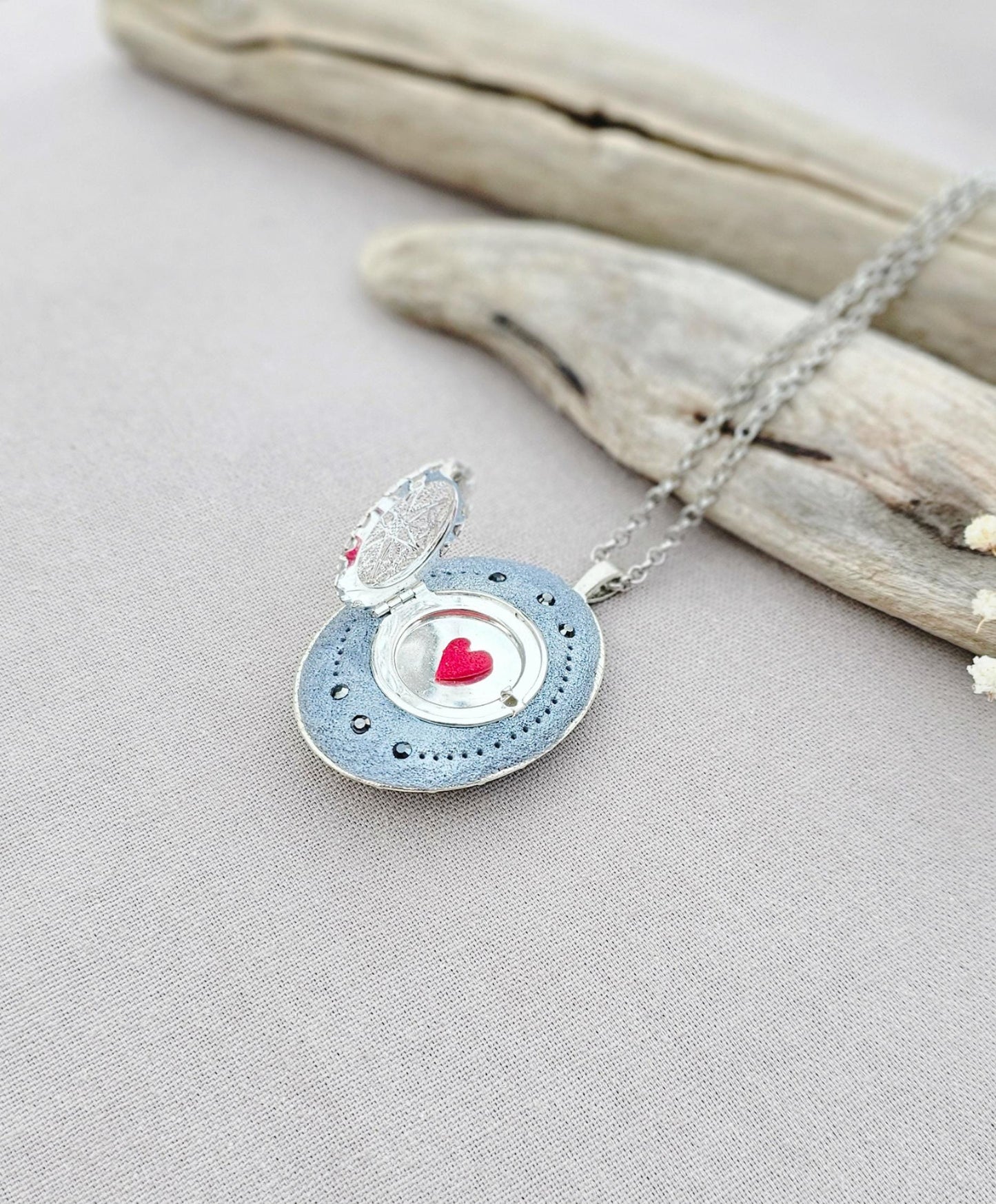 essential oil pendant, fairy locket pendant, polymer clay, photo locket, scented jewelry, handcrafted flowers, magical necklace, fairy charm, secret locket, essential oil pendant, unique gift, artisan jewelry, fantasy necklace, long chain necklace
