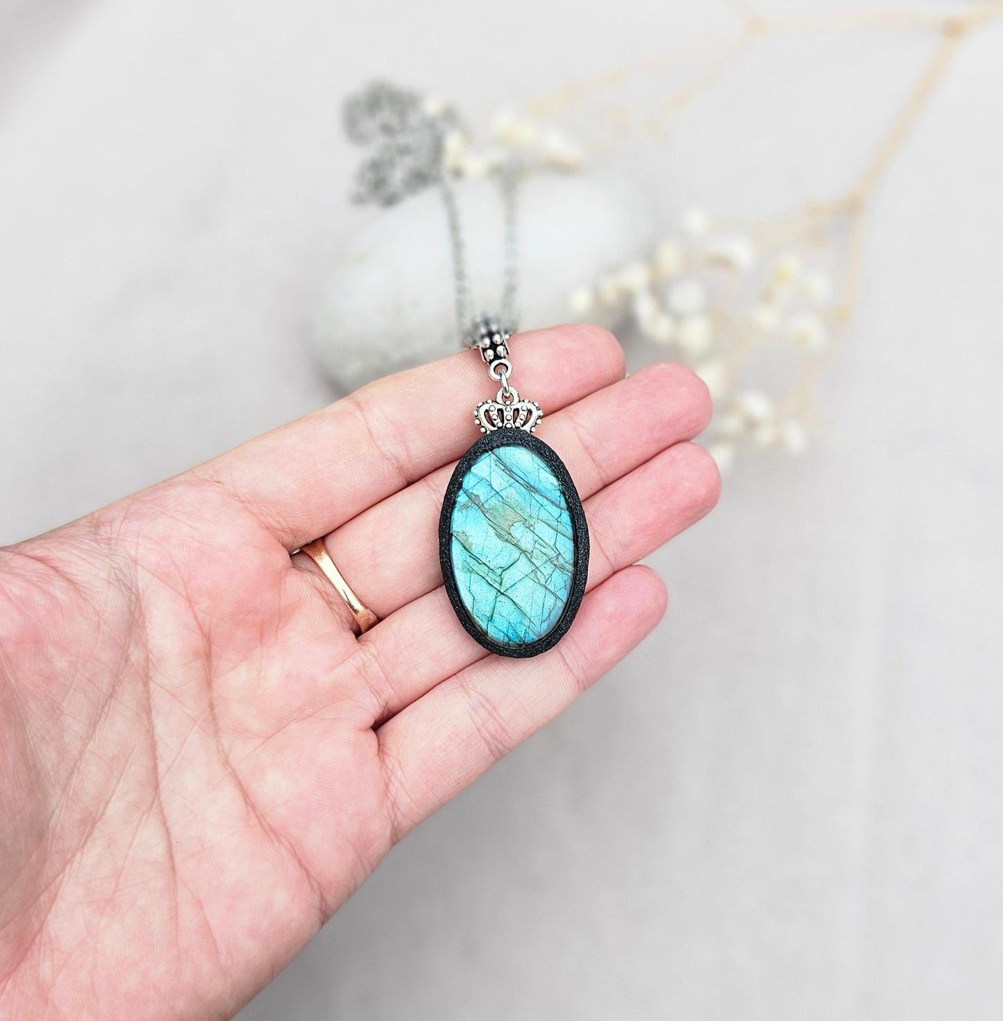 Labradorite Pendant Copper Jewelry, Pendant Handmade Gemstone Jewelry Copper, Gifts For Her. Astrology pendant for protection and luck