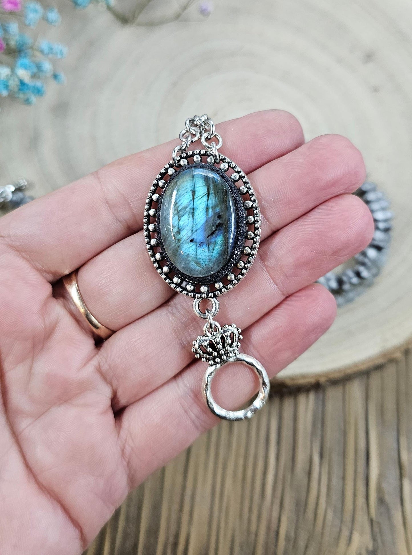 Handcrafted Labradorite and Hematite Bracelet – Unique Wrap Design