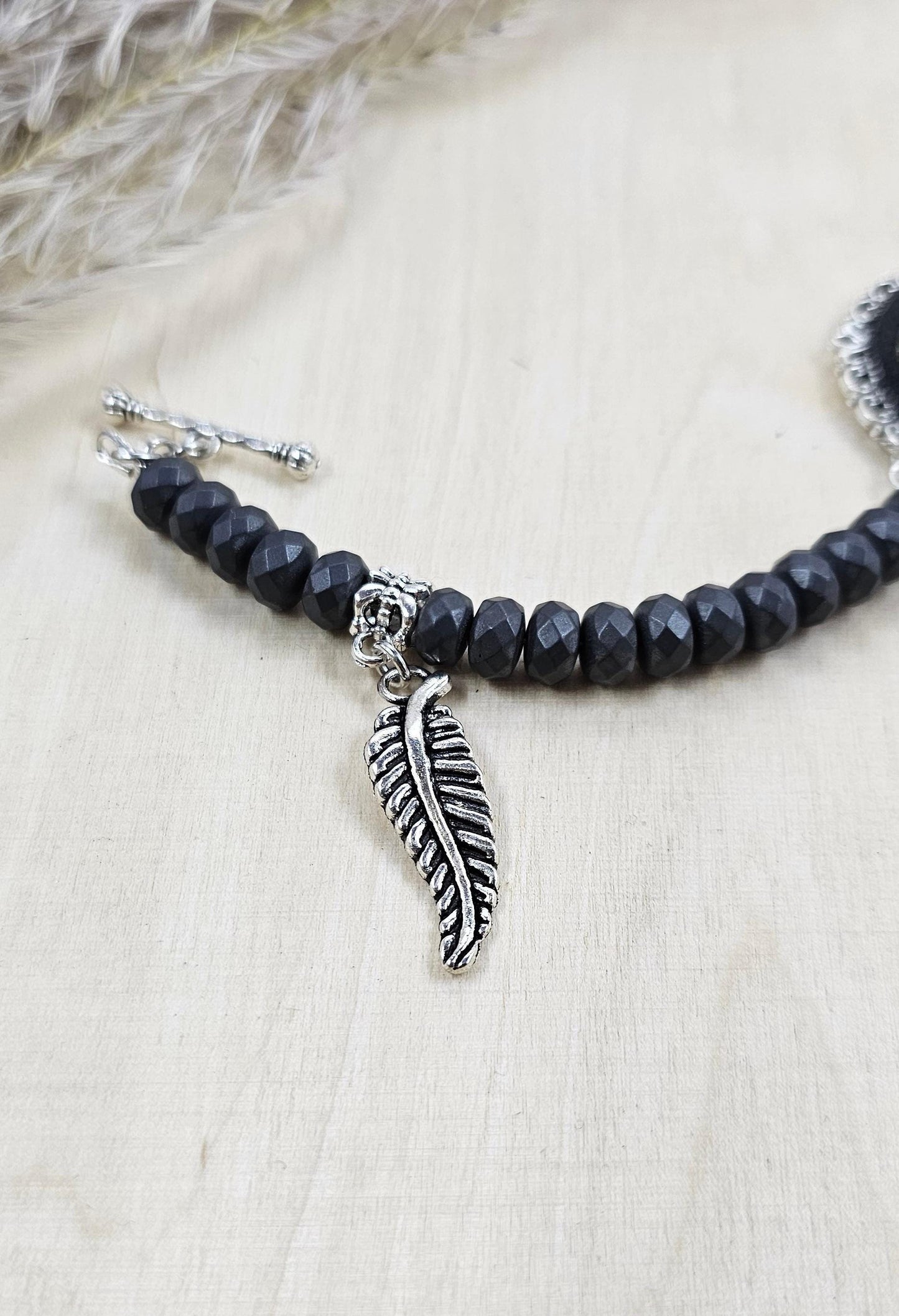 Handmade Elegant Labradorite and Hematite Bracelet - Silver Color Accented, Mystical Energy Jewelry