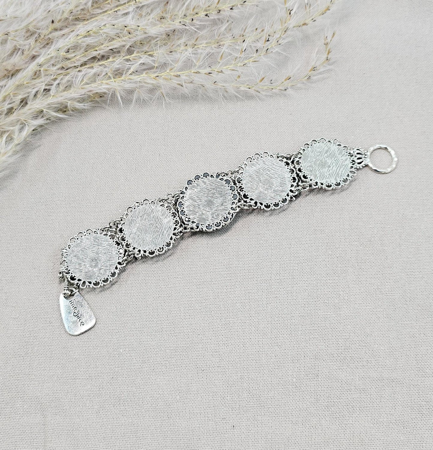 Blue crystal bracelet with polymer clayflowers, locket, dragonfly and tree. polymer clay, polymer bracelet, Clay Bracelet, polymer clay jewelry, Polymer clay beads, Polymer Flowers, Crystal Bracelet