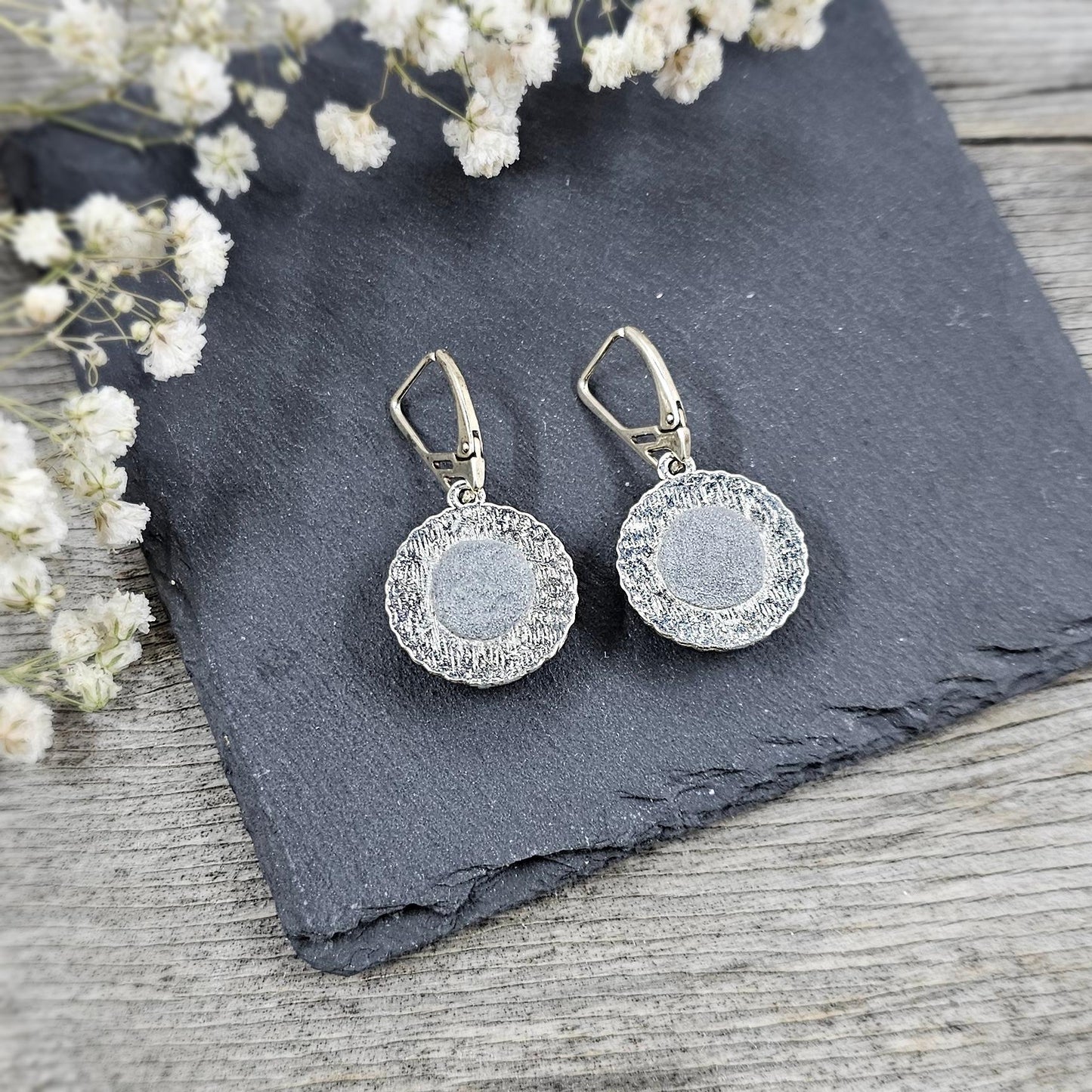 Elegant RED dangle earrings with sparkling crystals set in metal frames with polymer clay details. Silver hooks. Packaged in a paper gift box. A perfect accessory for any occasion, adding a touch of brilliance and sophistication