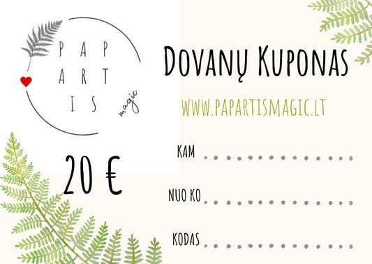 20€ vertės dovanų kuponas