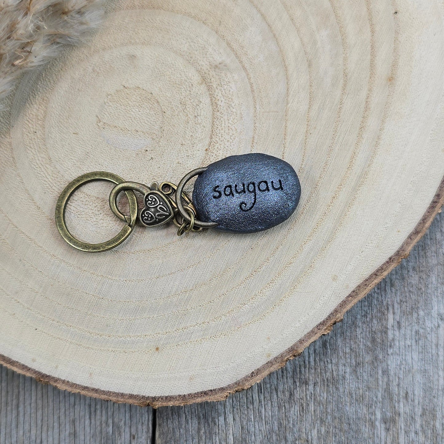 Raktų pakabukas su labradoritu