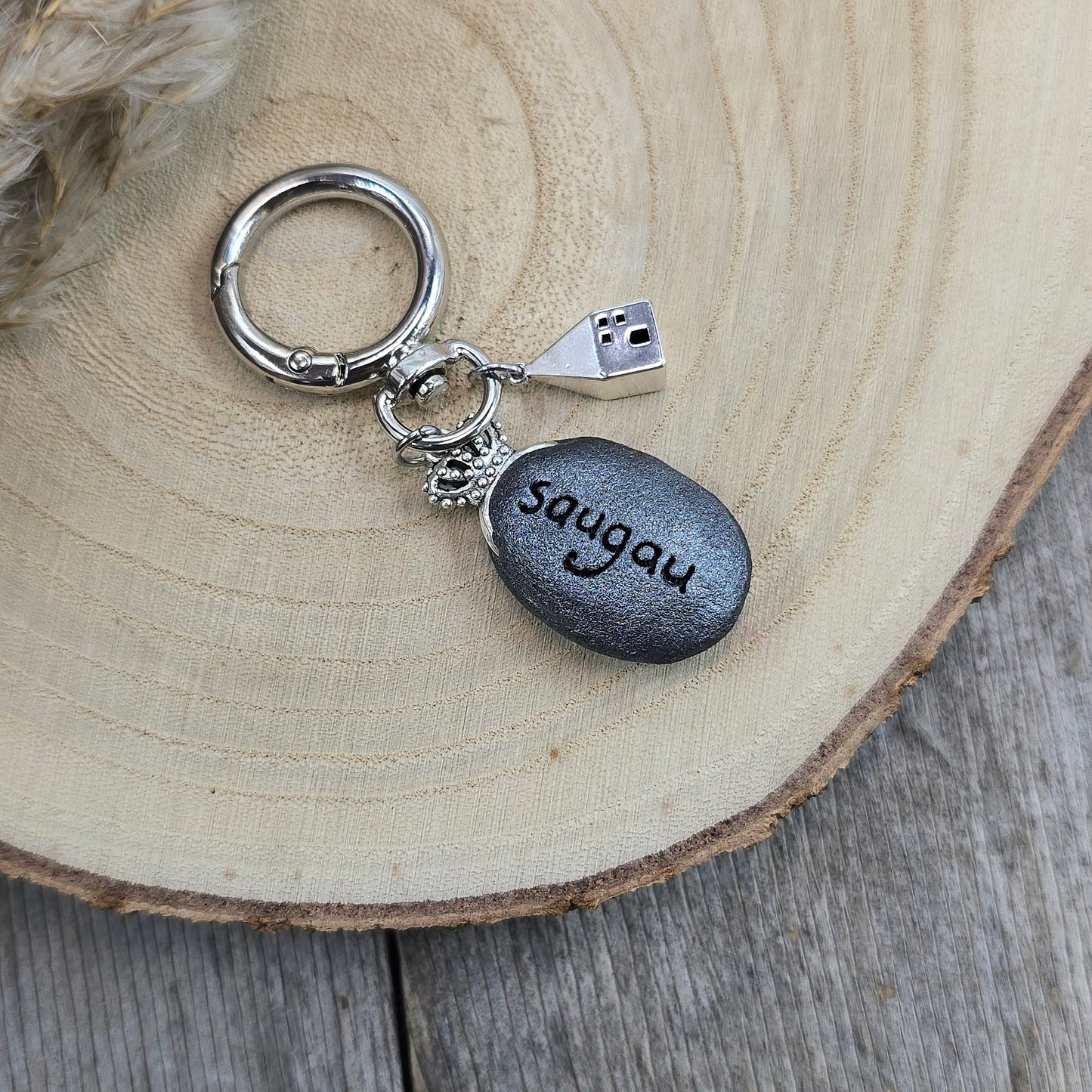 Raktų pakabukas su labradoritu