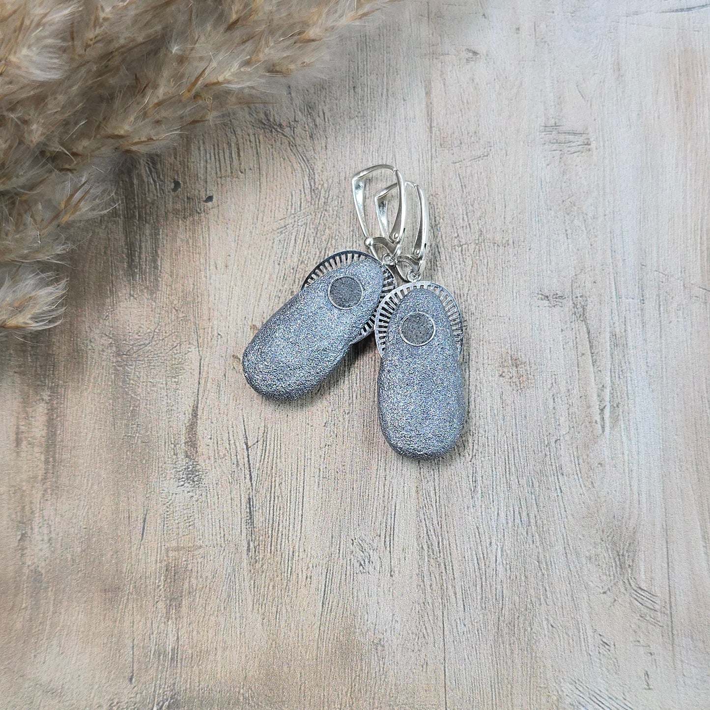 Labradorito auskarai 'Didesni lašai'