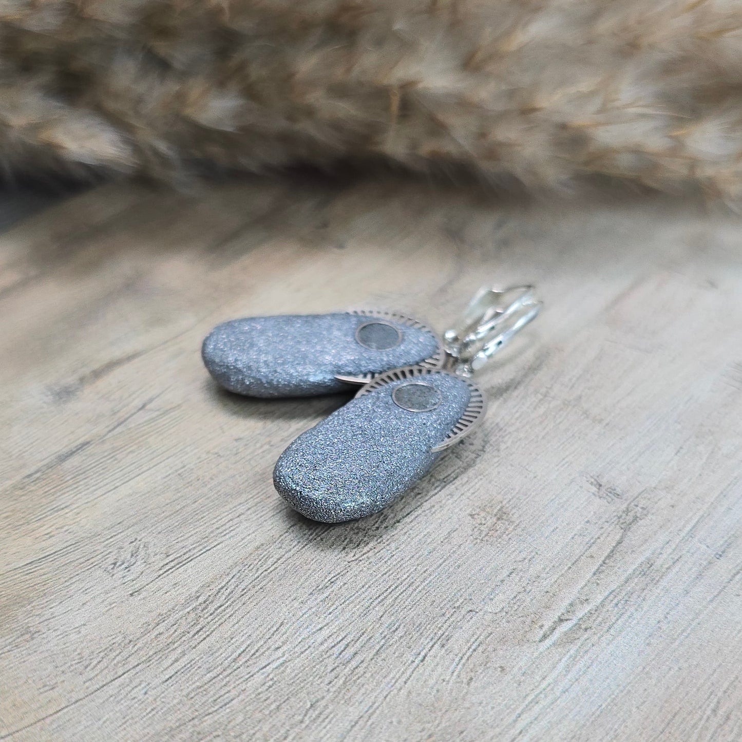 Labradorito auskarai 'Didesni lašai'