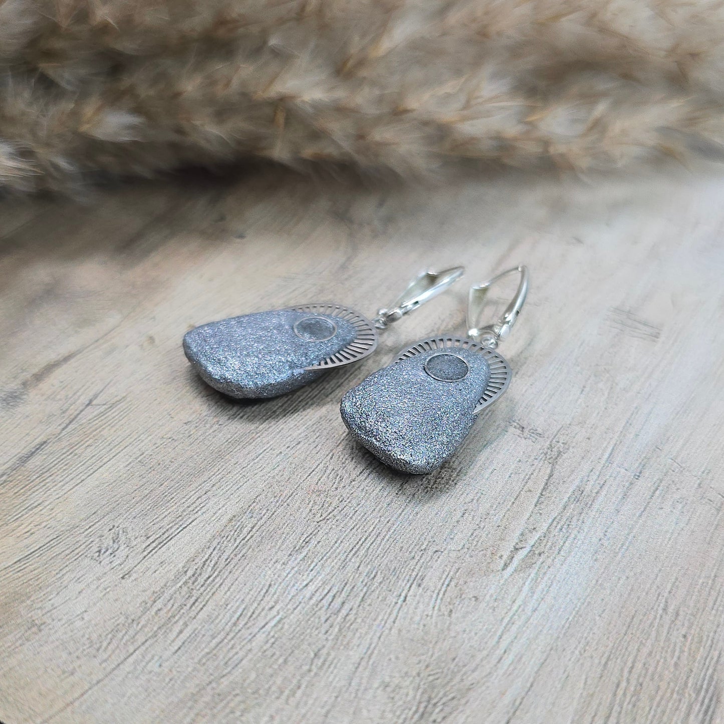 Labradorito auskarai 'Trikampiai'