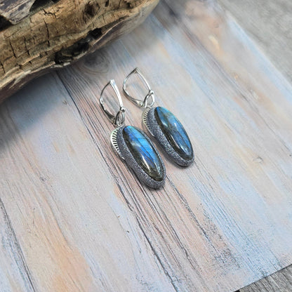 Labradorito auskarai 'Ovalai'