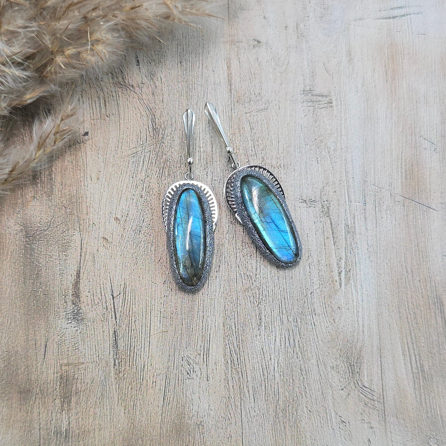 Labradorito auskarai 'Ovalai'