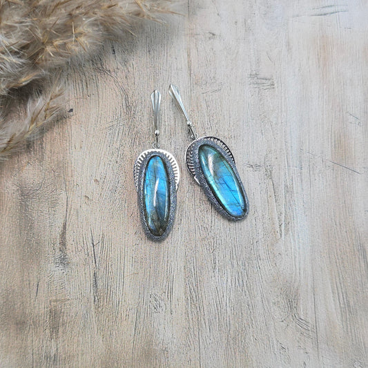 Labradorito auskarai 'Ovalai'