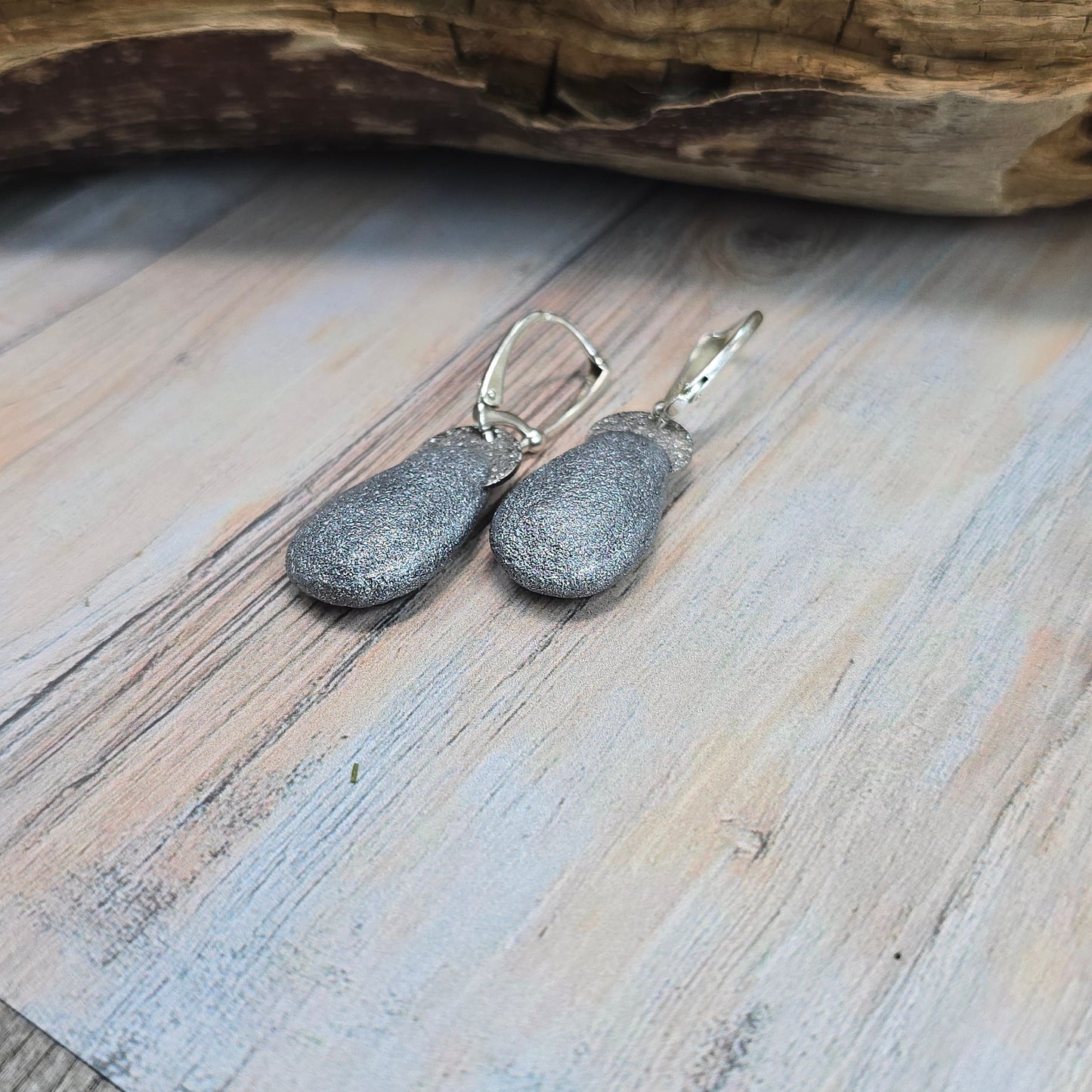 Labradorito auskarai 'Lašeliai'