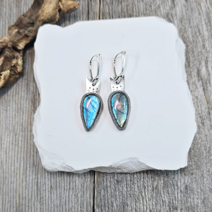 Labradorito auskarai 'Katinėliai'