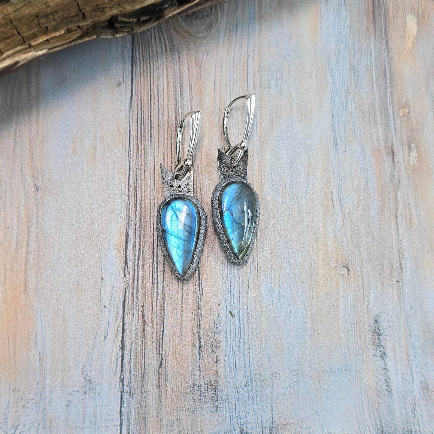 Labradorito auskarai 'Katinėliai'