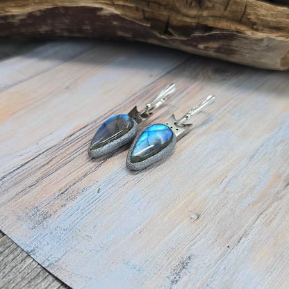 Labradorito auskarai 'Katinėliai'