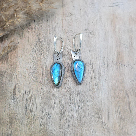 Labradorito auskarai 'Katinėliai'