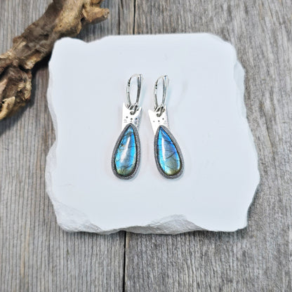 Labradorito auskarai 'Kačiukai'