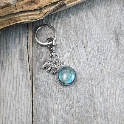 Raktų pakabukas su labradoritu