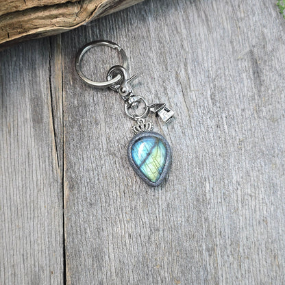 Raktų pakabukas su labradoritu
