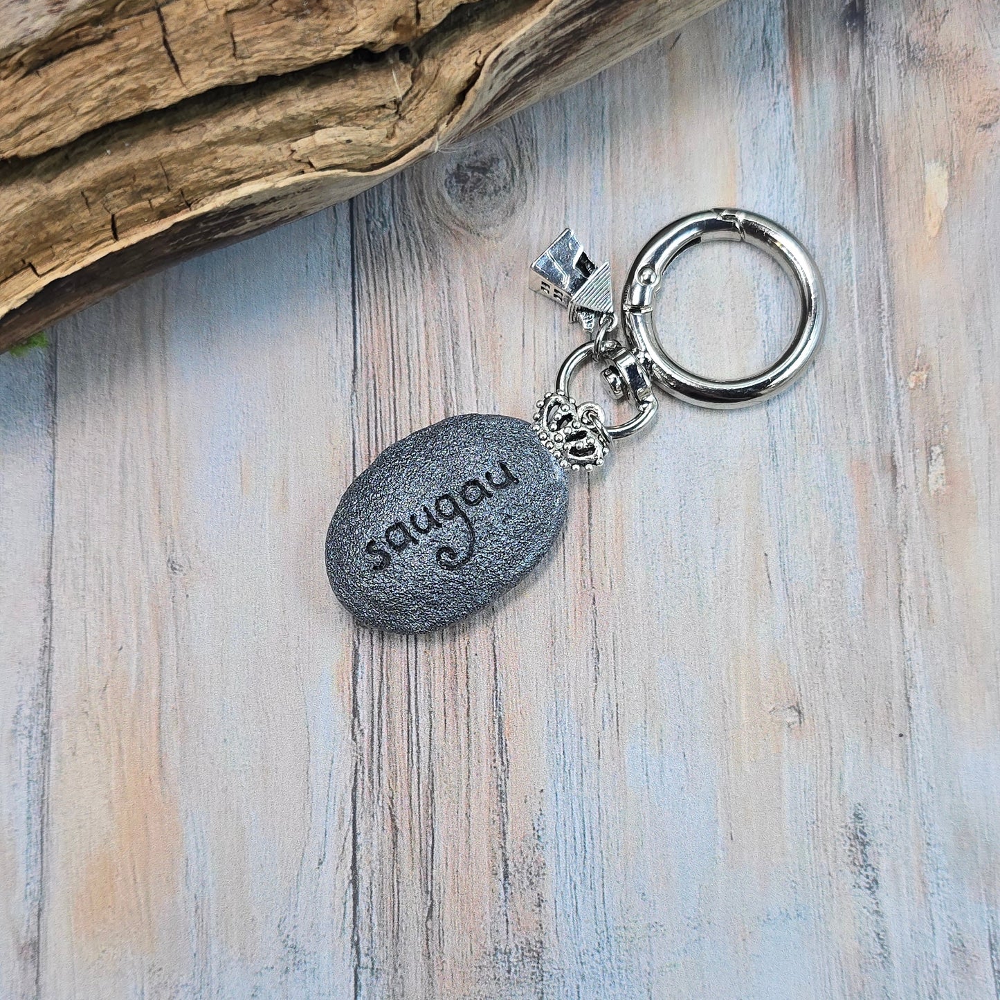 Raktų pakabukas su labradoritu