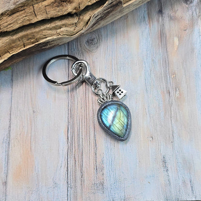 Raktų pakabukas su labradoritu