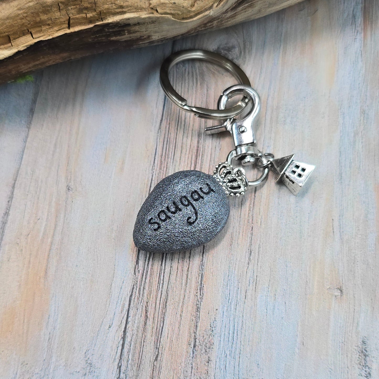 Raktų pakabukas su labradoritu