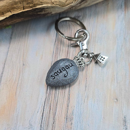 Raktų pakabukas su labradoritu