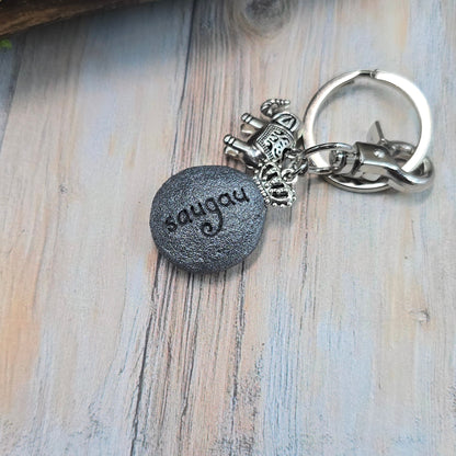 Raktų pakabukas su labradoritu