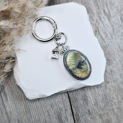 Raktų pakabukas su labradoritu