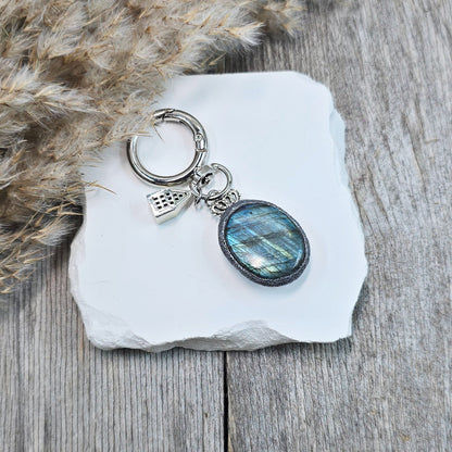Raktų pakabukas su labradoritu
