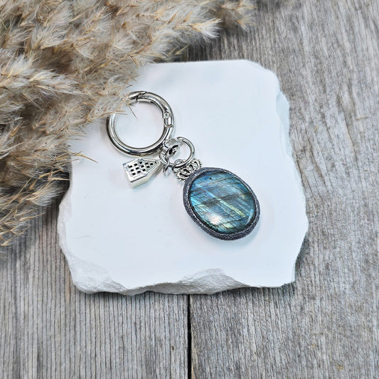 Raktų pakabukas su labradoritu