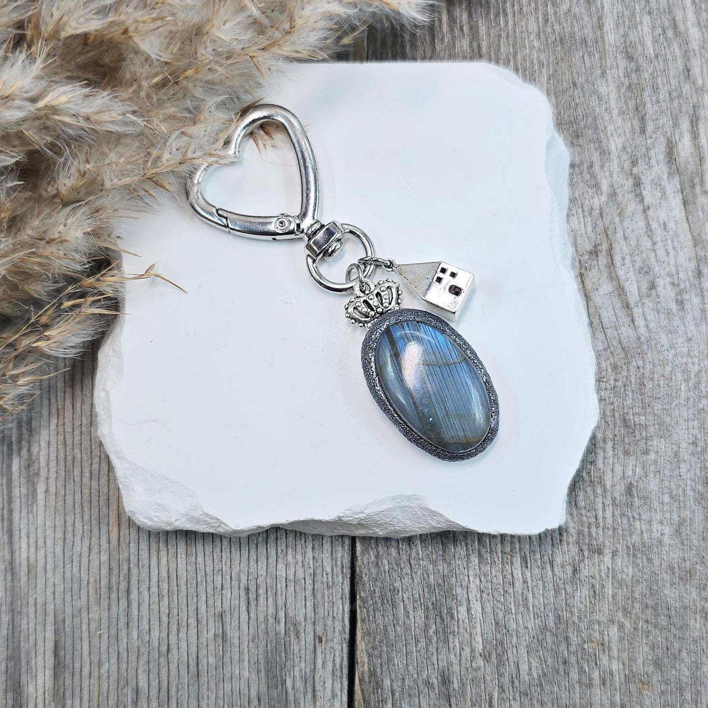 Raktų pakabukas su labradoritu