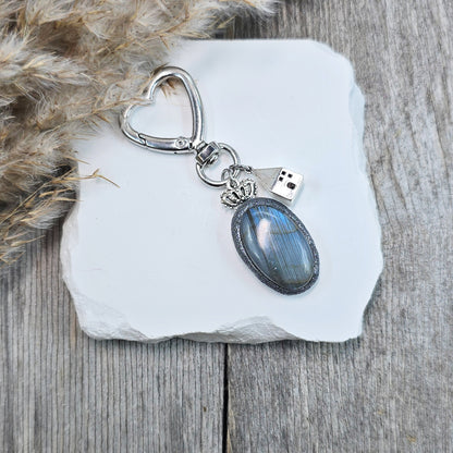 Raktų pakabukas su labradoritu