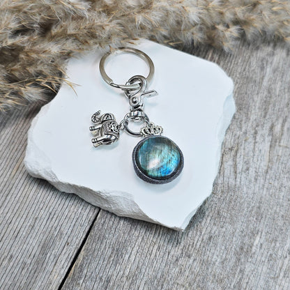 Raktų pakabukas su labradoritu