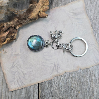 Raktų pakabukas su labradoritu