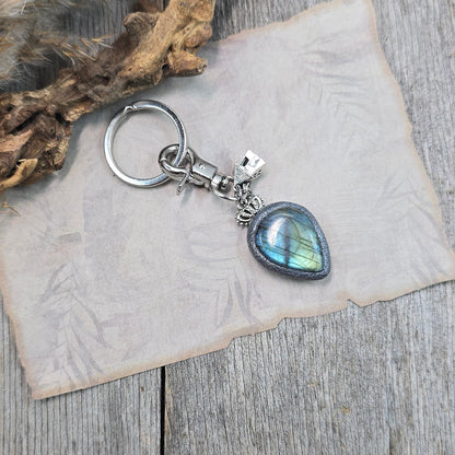 Raktų pakabukas su labradoritu