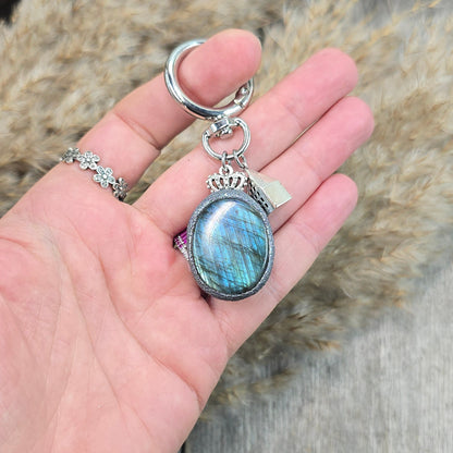 Raktų pakabukas su labradoritu