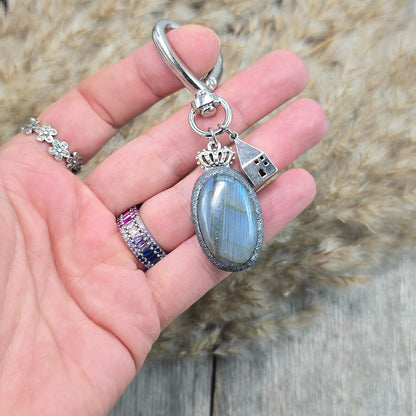 Raktų pakabukas su labradoritu