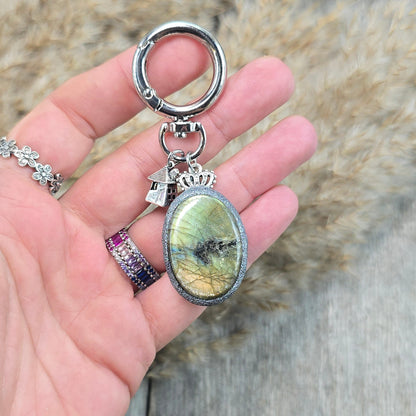 Raktų pakabukas su labradoritu