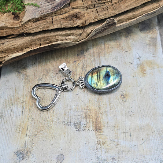 Raktų pakabukas su labradoritu