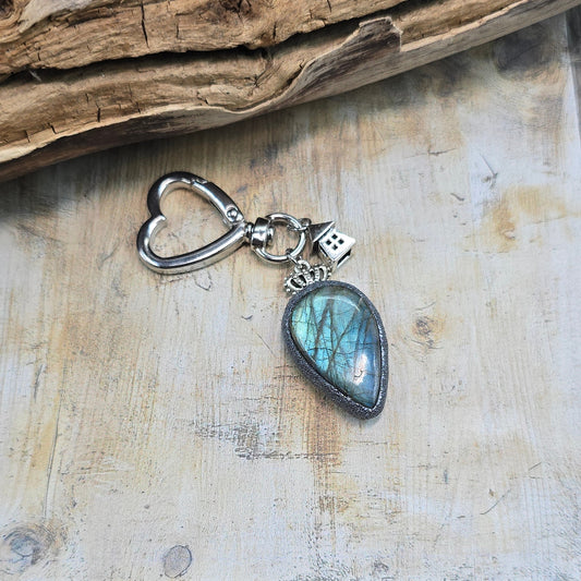Raktų pakabukas su labradoritu