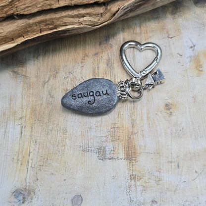 Raktų pakabukas su labradoritu