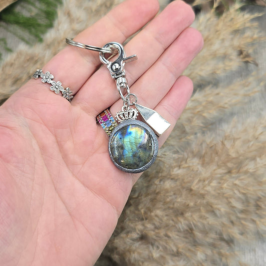 Raktų pakabukas su labradoritu