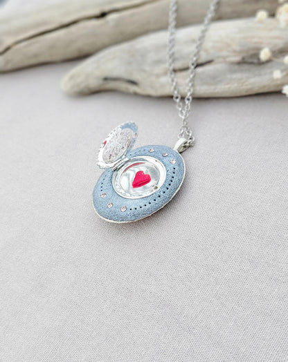 lavender fairy pendant, soft pink locket, fairy jewelry, silver chain necklace, photo locket, aromatic locket, handcrafted flowers, unique gift, whimsical charm, magical necklace, elegant jewelry, fairy tale locket, polymer clay pendant