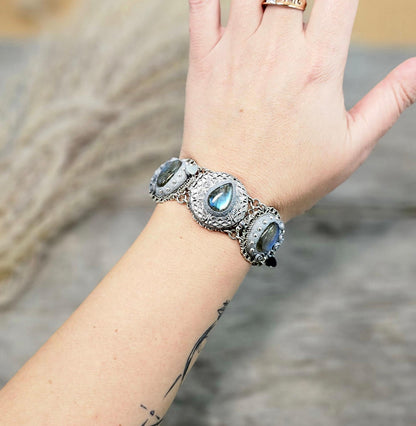 unique bracelet with tree labradorite stone, labradorite bracelet, bracelet with locket, photo bracelet, tree of life, owl jewelry, imagine. blue bracelet